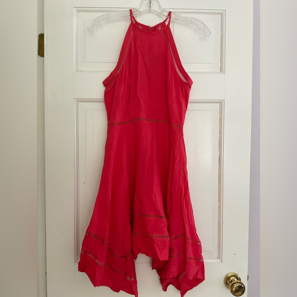Aqua Coral Handkerchief Dress